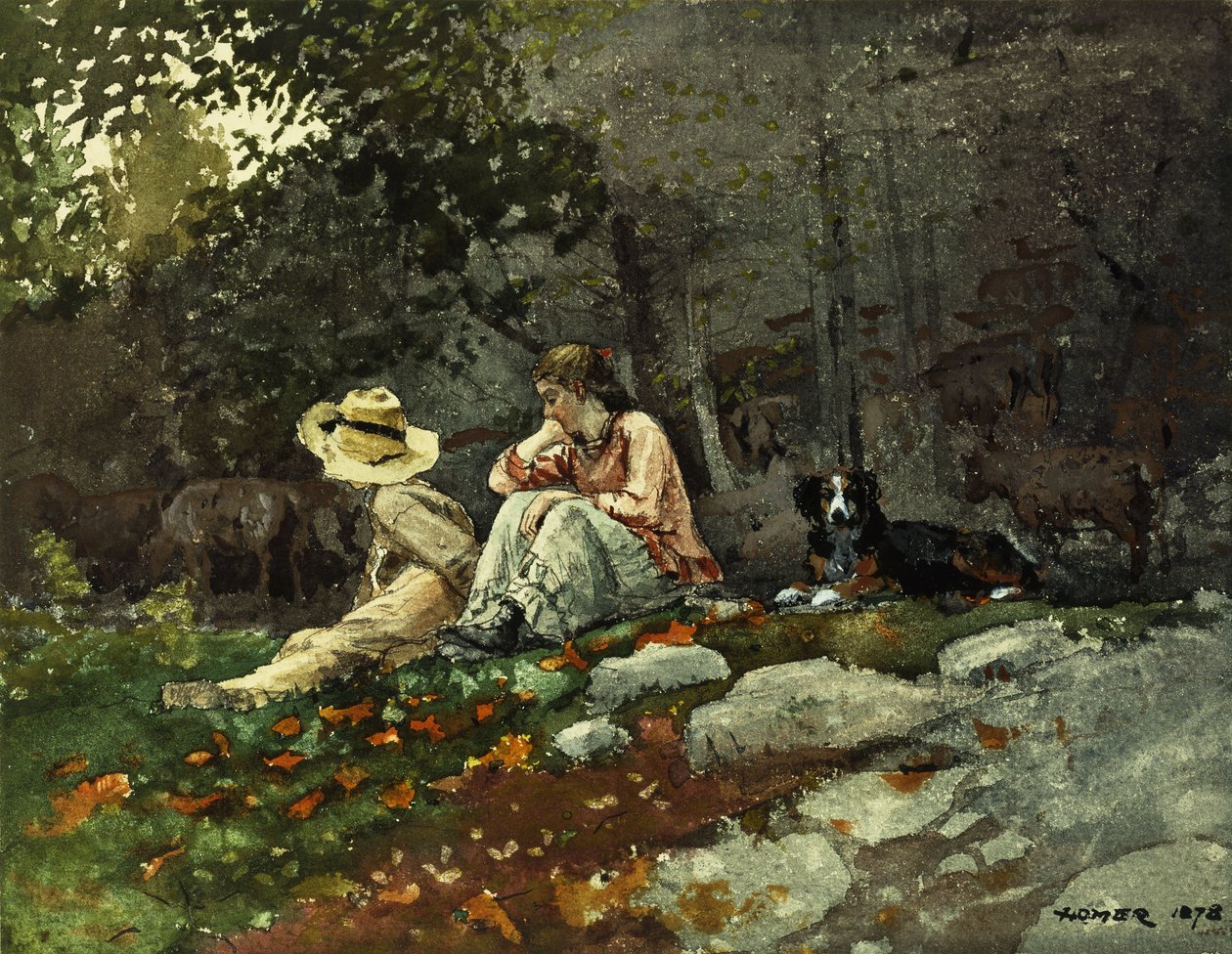 Fårflock, Houghton Farm, 1878 av Winslow Homer
