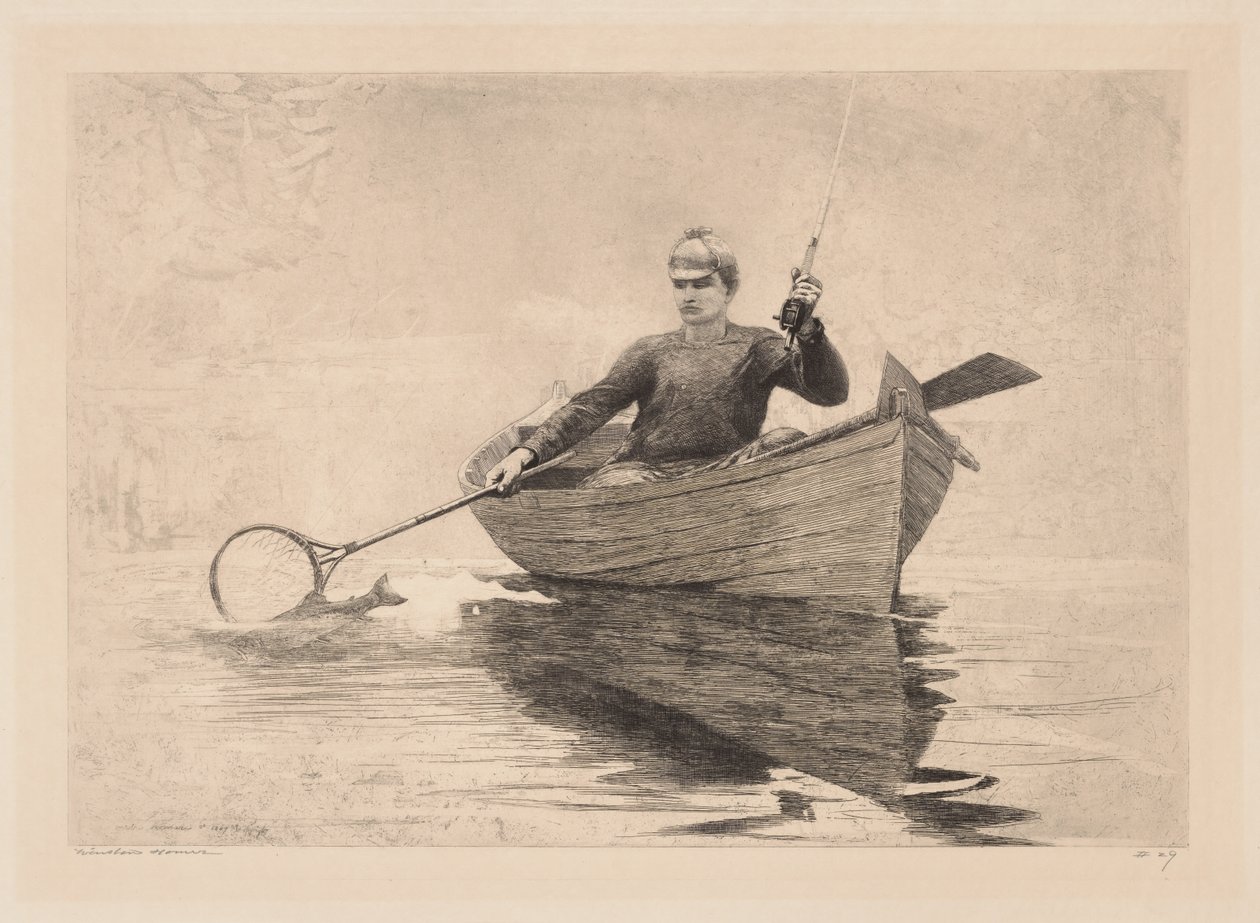 Flugfiske, Saranac Lake av Winslow Homer