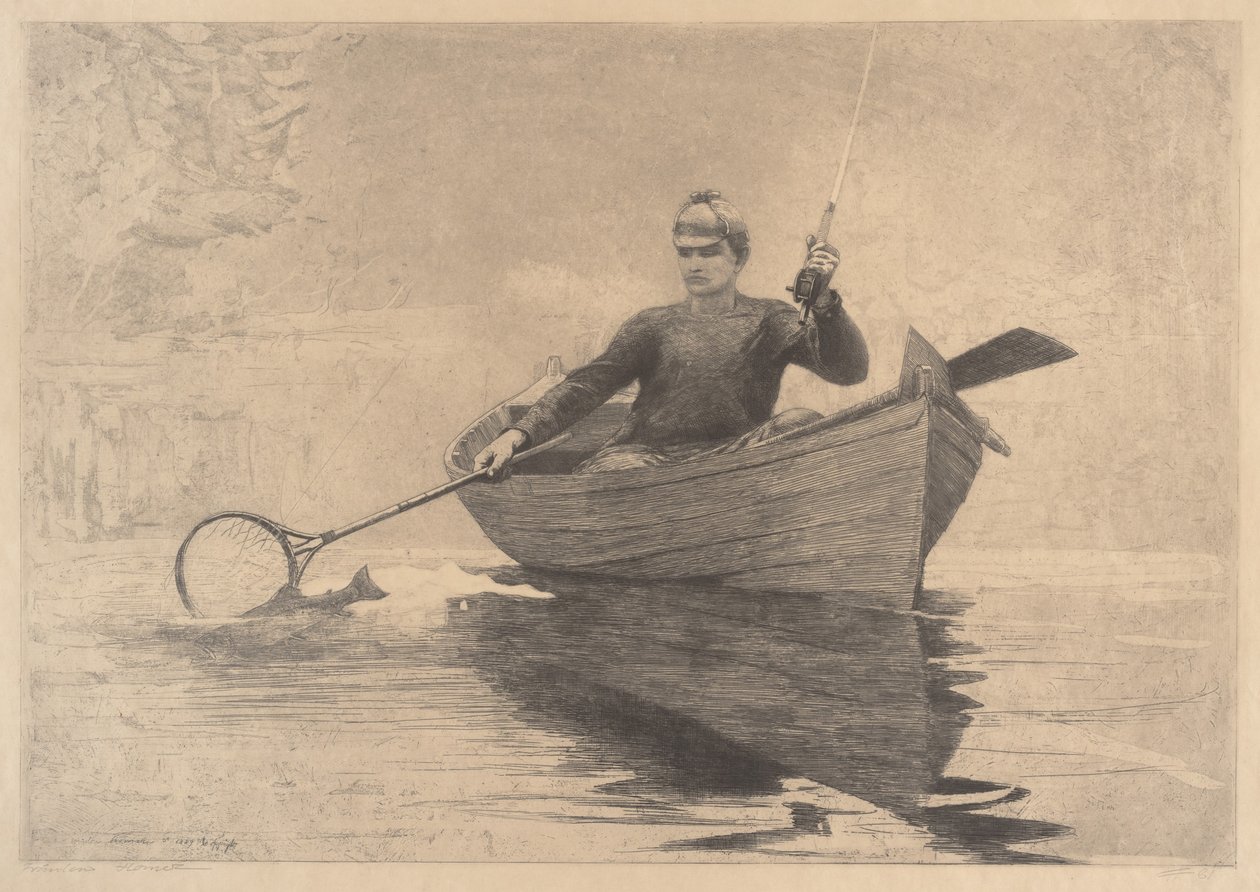Flugfiske, Saranac Lake, 1889 av Winslow Homer