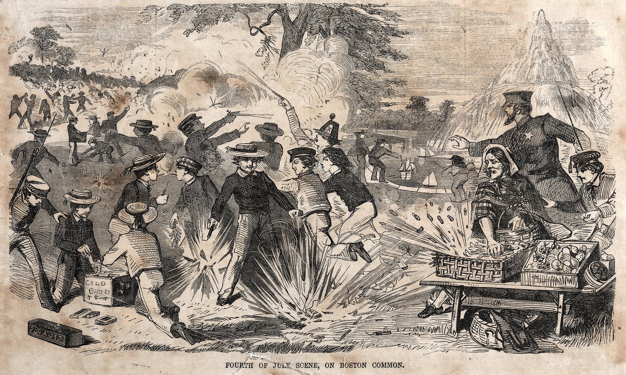 En scen från den 4 juli på Boston Common av Winslow Homer