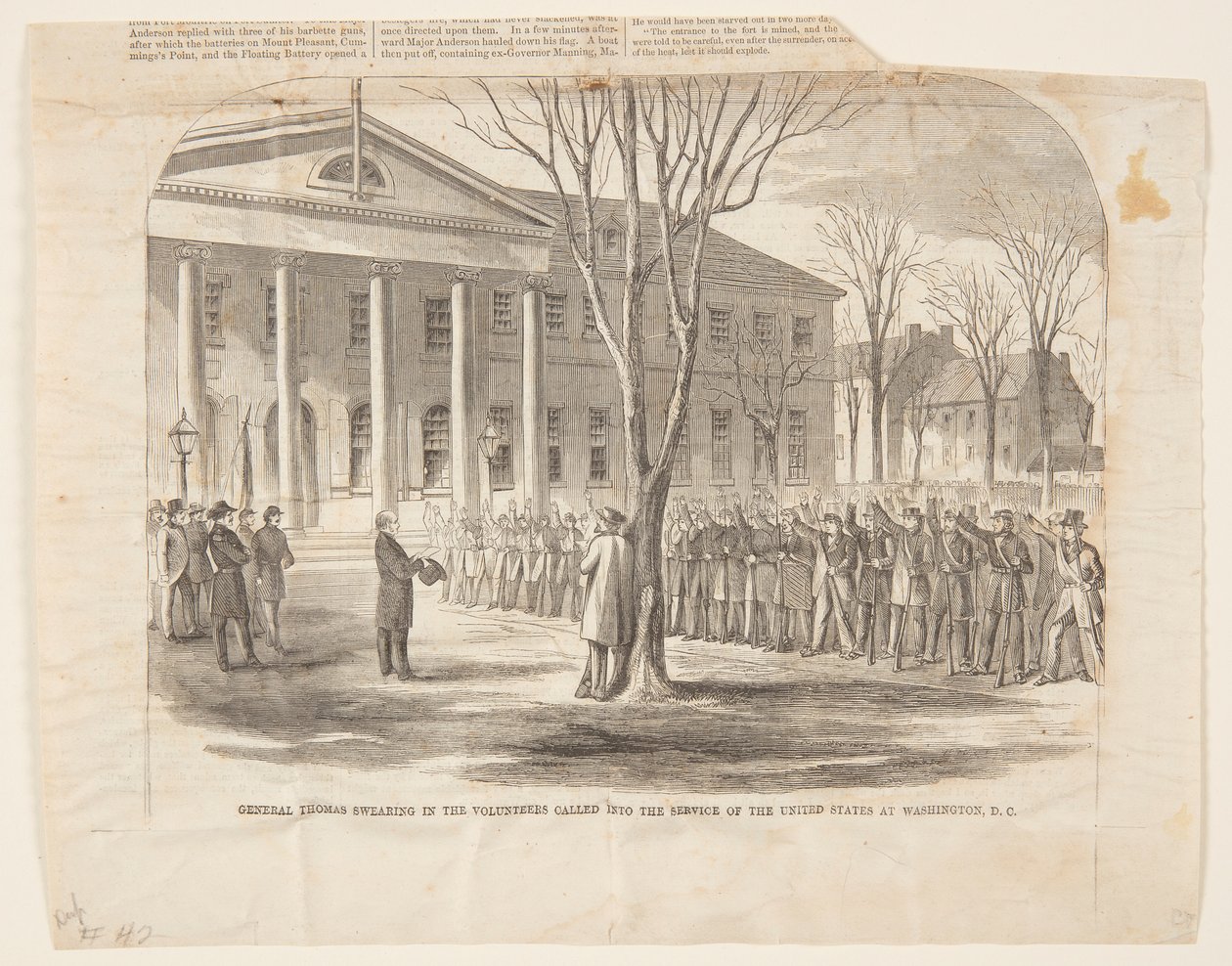 General Thomas Swearing in the Volunteers Called into the United States Service i Washington D.C. av Winslow Homer