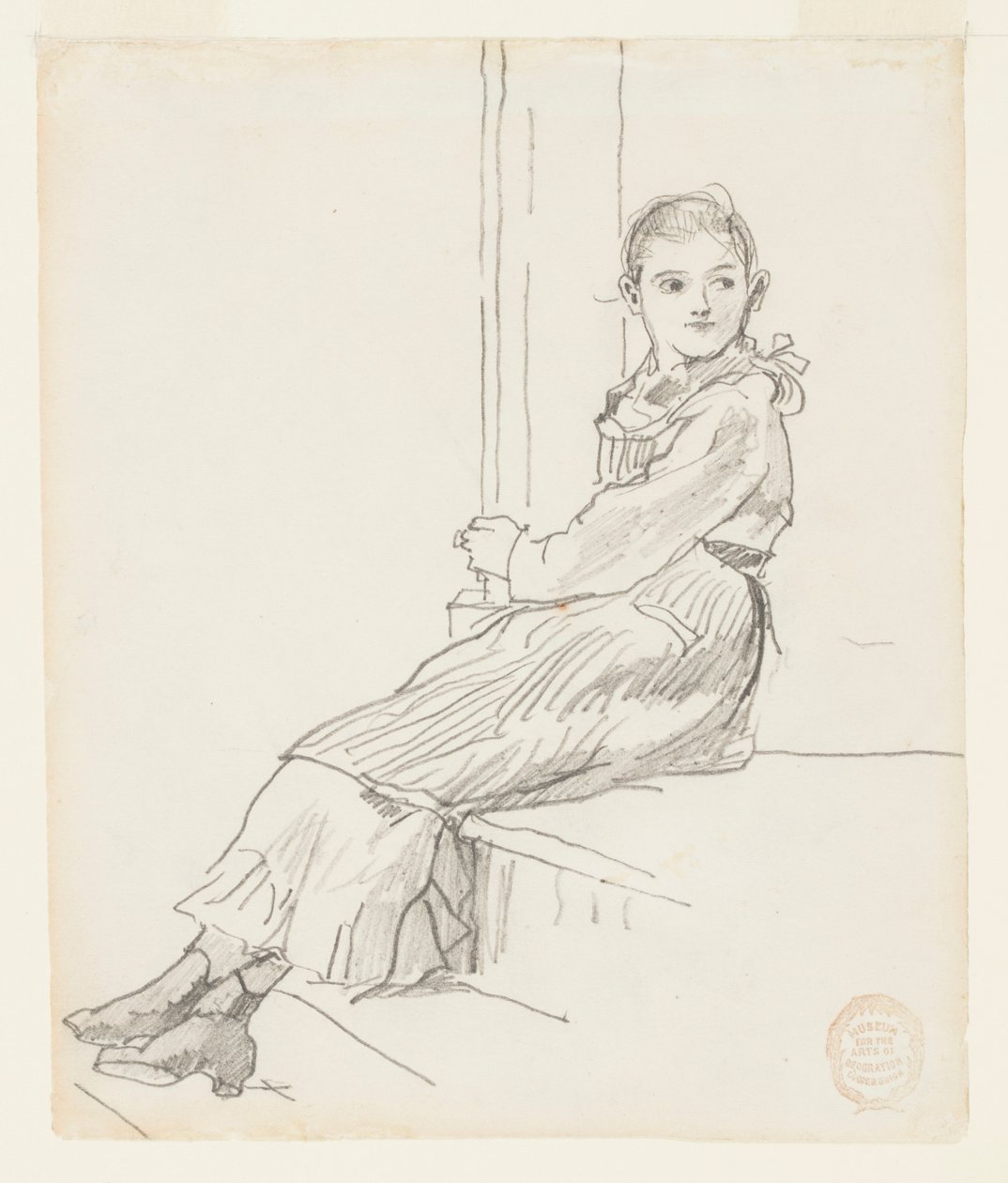 Flicka som sitter på en verandatrappa av Winslow Homer