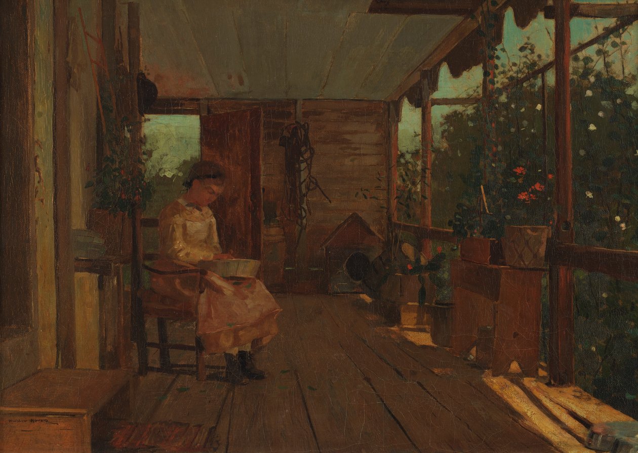 Flicka som beskjuter ärter av Winslow Homer