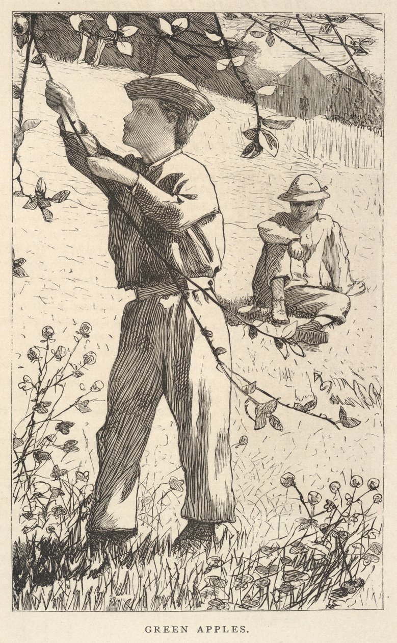 Gröna äpplen, från Our Young Folks, augusti 1868 av Winslow Homer