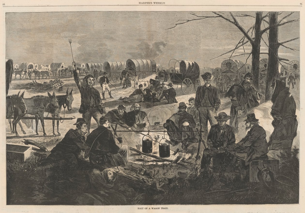 Stopp av ett vagnståg; från Harper av Winslow Homer