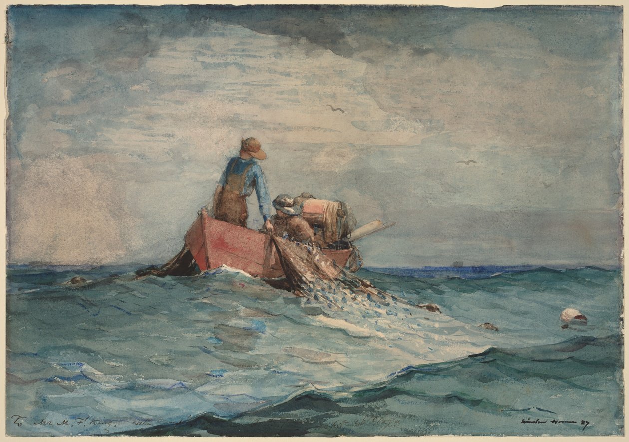 Indragning av näten av Winslow Homer