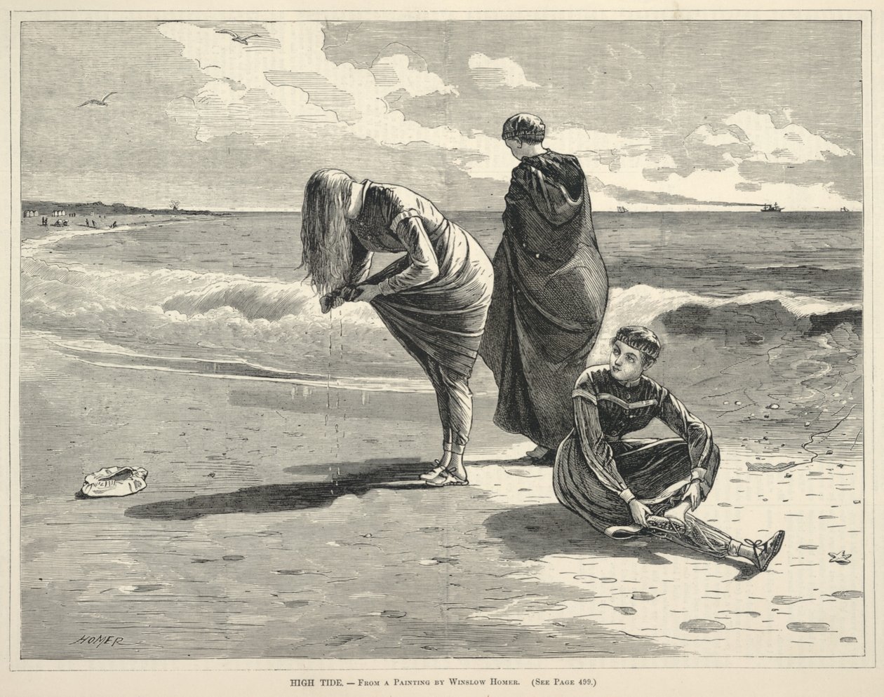 Högvatten, ur Every Saturday: An Illustrated Journal of Choice Reading, 6 augusti 1870 av Winslow Homer