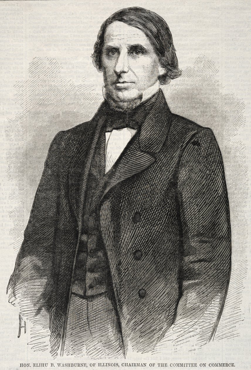 Hon. Elihu B. Washburne, Illinois, ordförande i kommittén för handel, 1860. av Winslow Homer