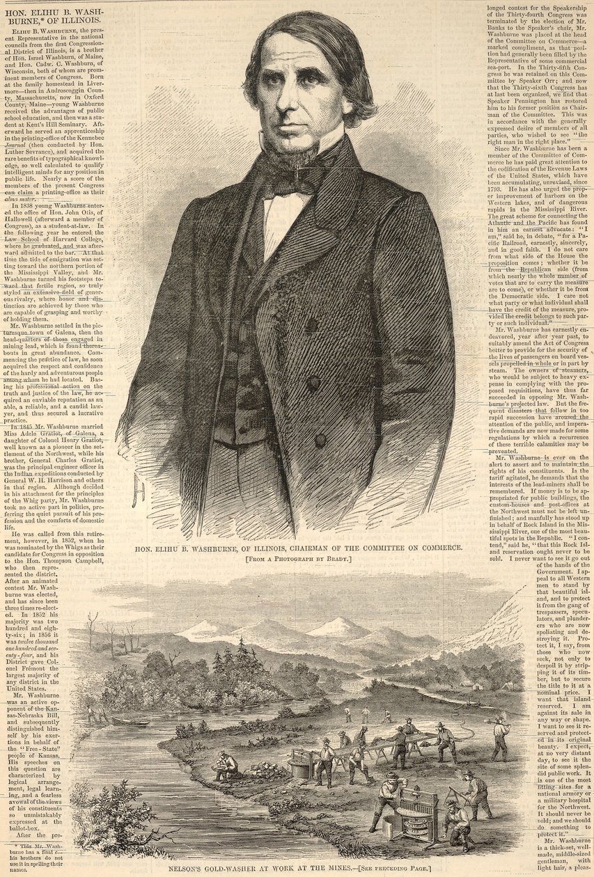 Ärade Elihu B. Washburne från Illinois, ordförande för handelskommittén, ur Harper