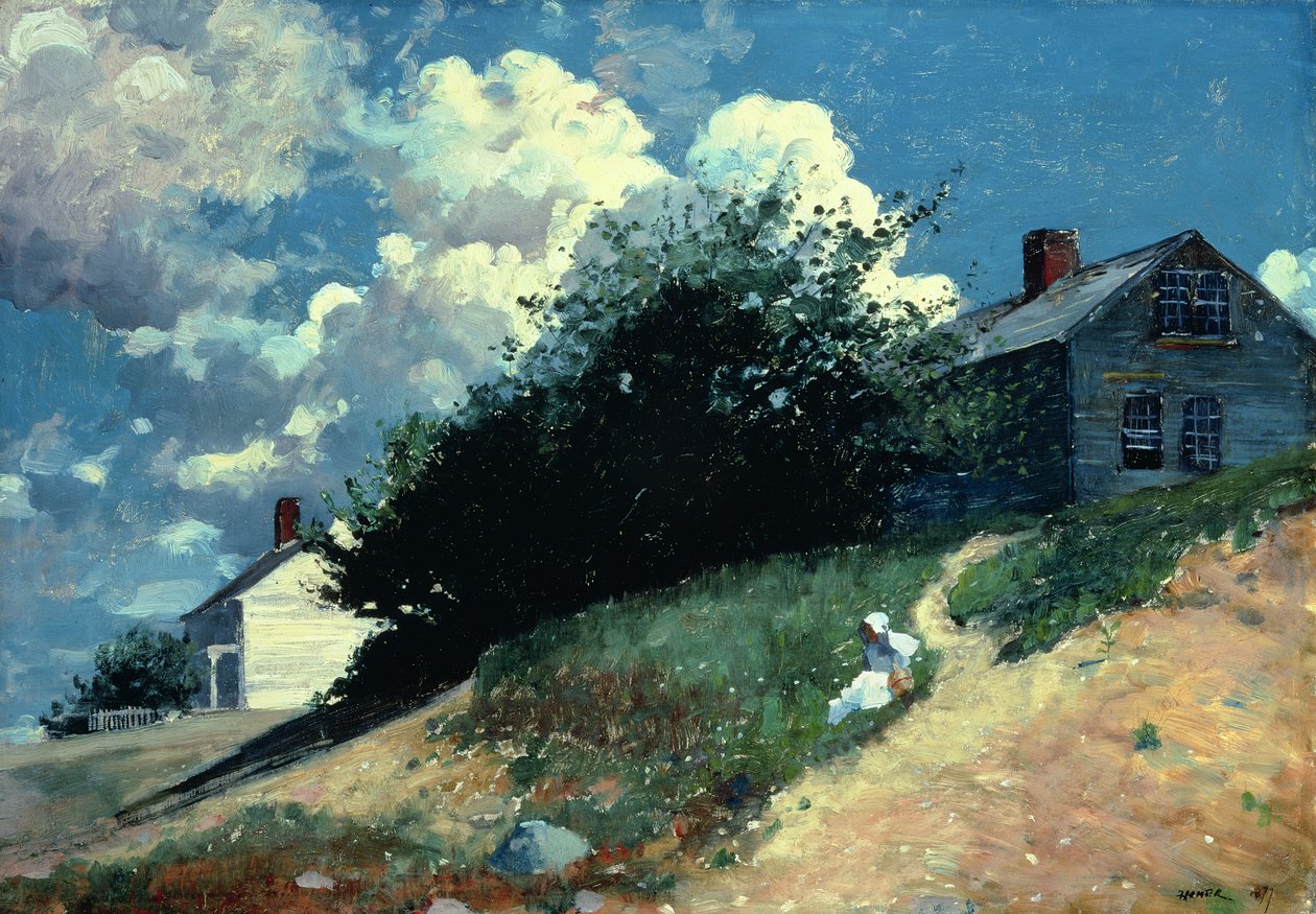 Hus på en kulle, 1879 av Winslow Homer