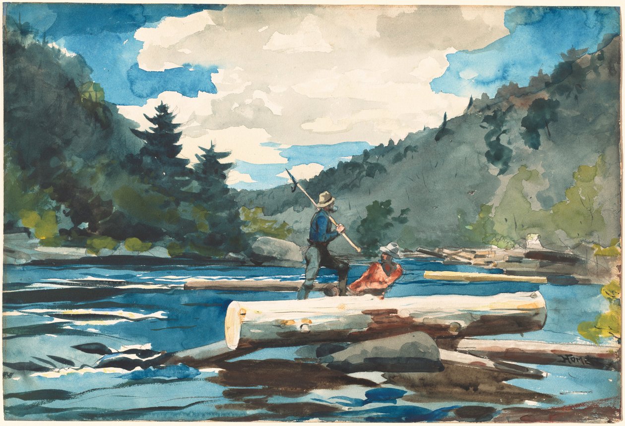 Hudsonfloden, skogsavverkning, 1891-1892. av Winslow Homer