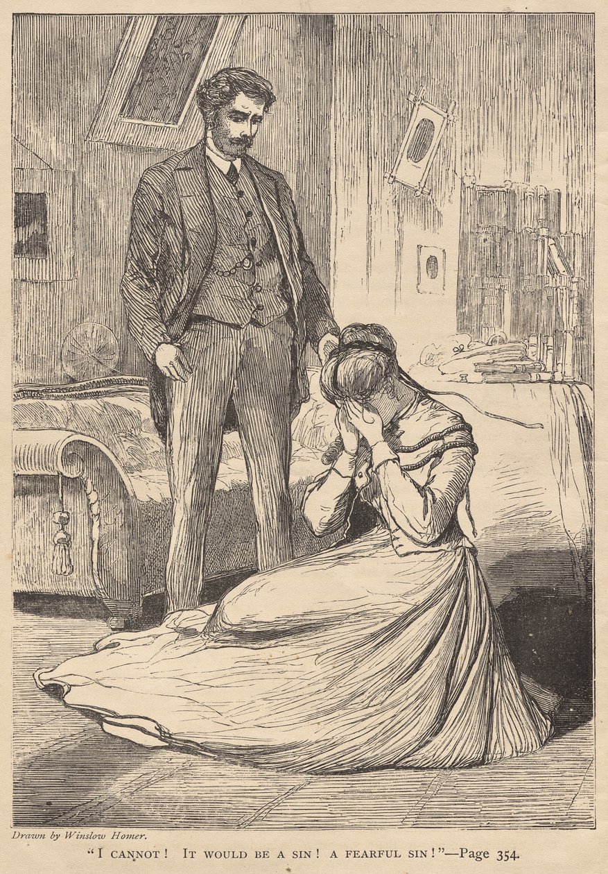 "Jag kan inte!  Det skulle vara en synd!  En fruktansvärd synd!" av Winslow Homer