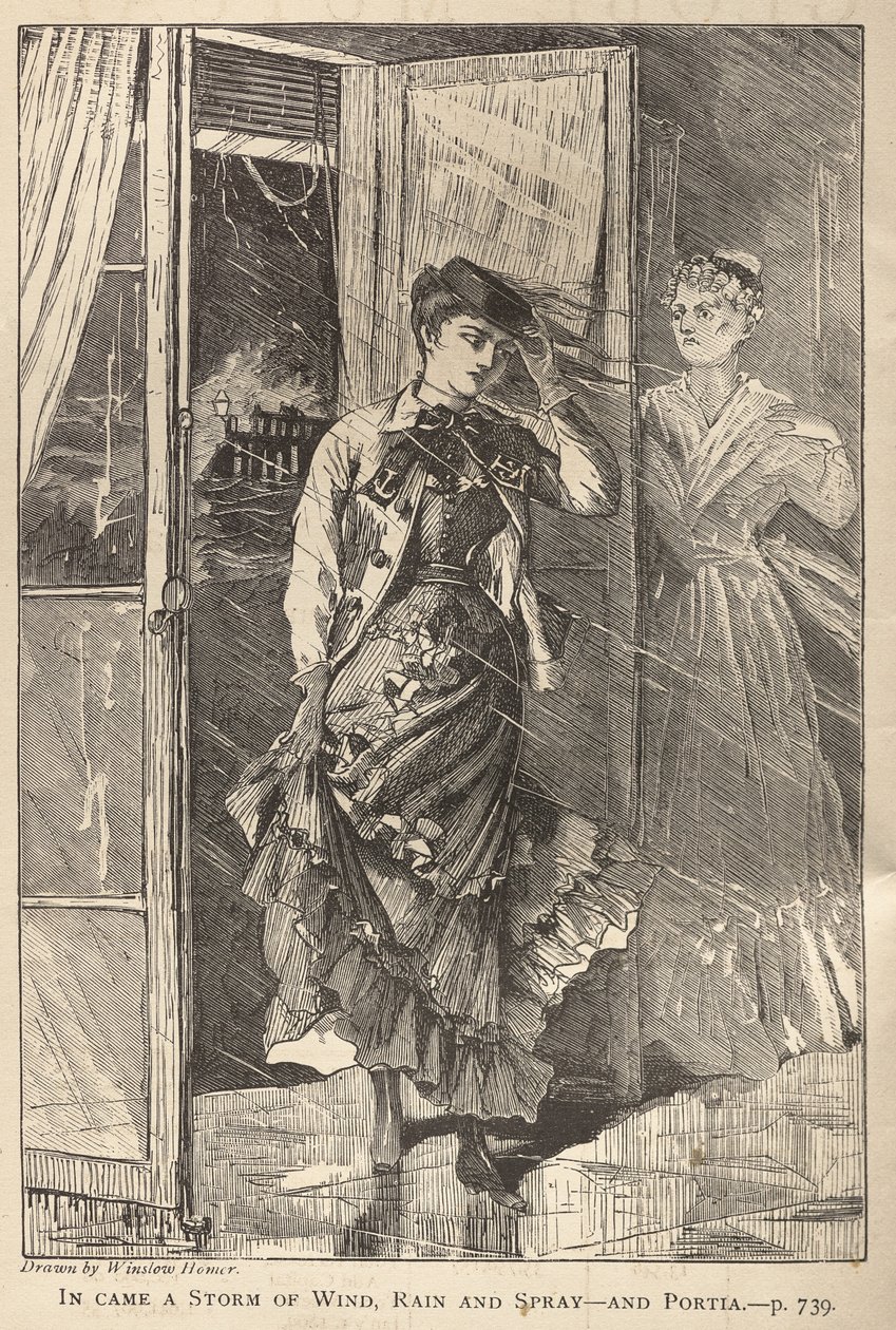 In kom en storm av vind, regn och stänk - och Portia av Winslow Homer