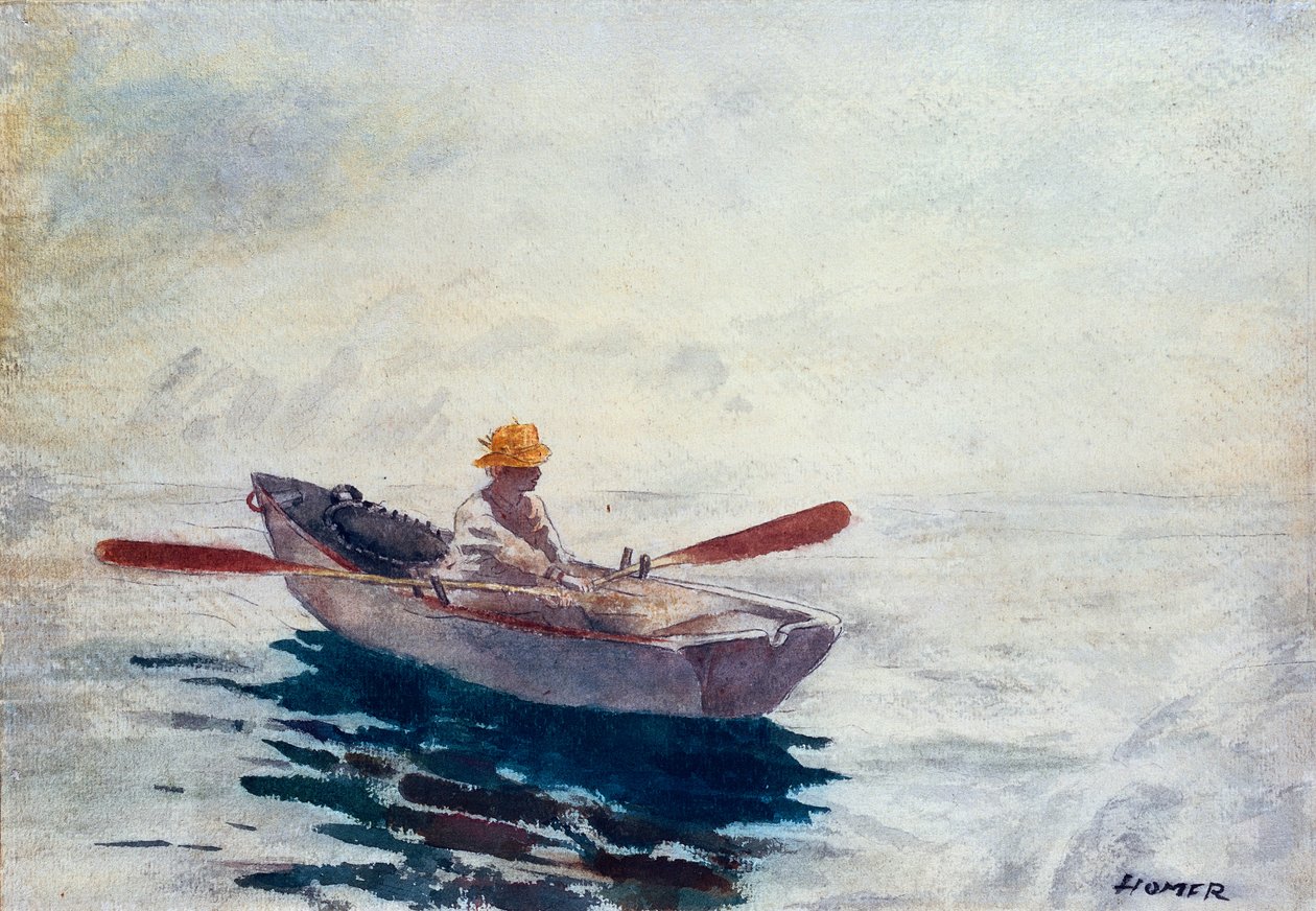 I en båt (akvarell, penna och penna på papper) av Winslow Homer
