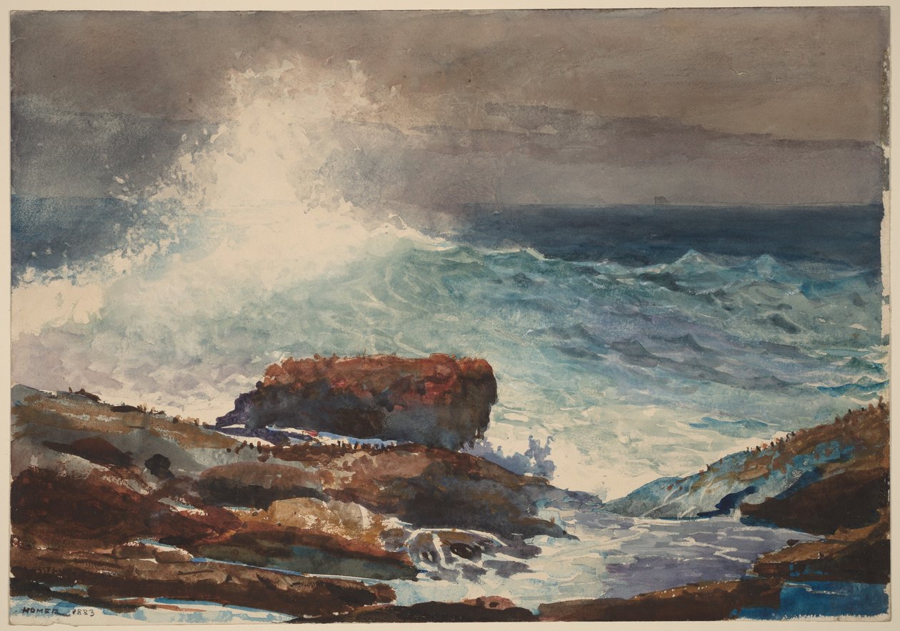 Stigande tidvatten, Scarboro, Maine av Winslow Homer