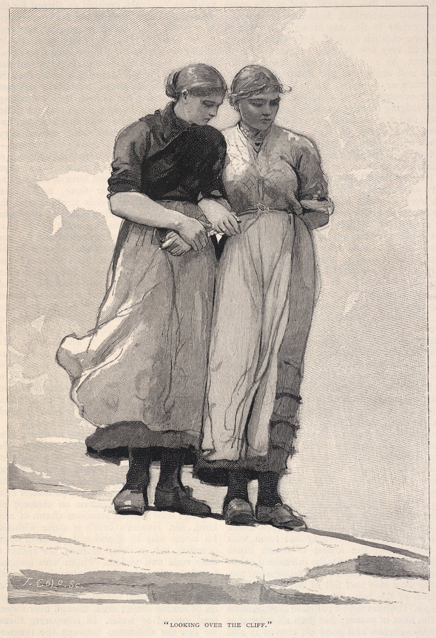 Looking Over The Cliff, från The Century Magazine, november 1883 av Winslow Homer