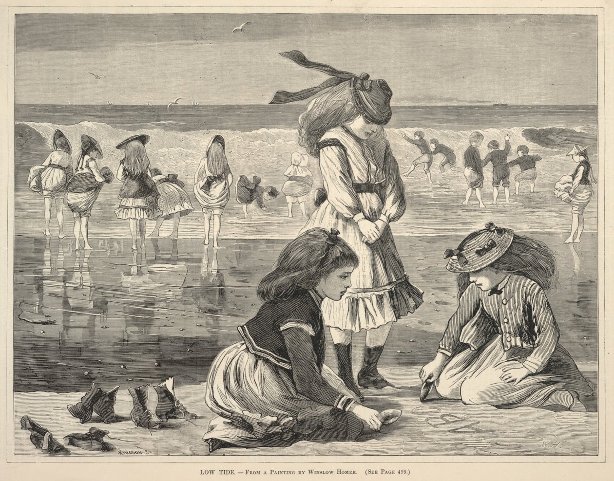 Low Tide, från Varje lördag, 6 augusti 1870 av Winslow Homer