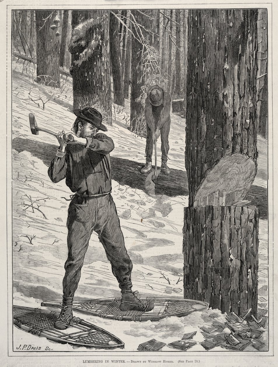 Skogsavverkning på vintern av Winslow Homer
