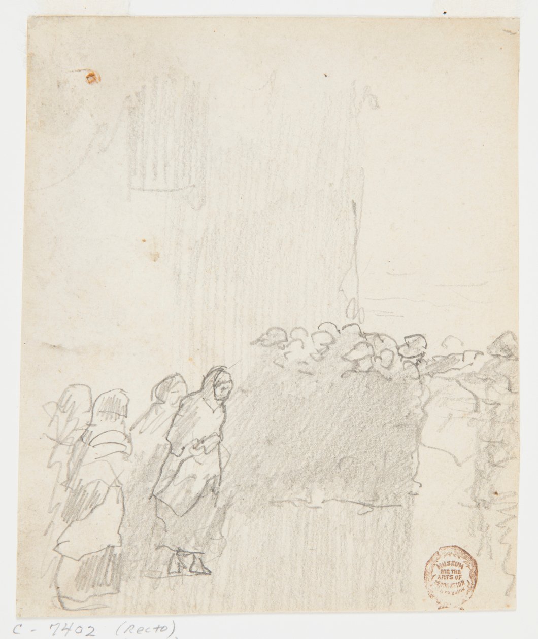Män och kvinnor som tittar ut mot havet, Cullercoats, England av Winslow Homer