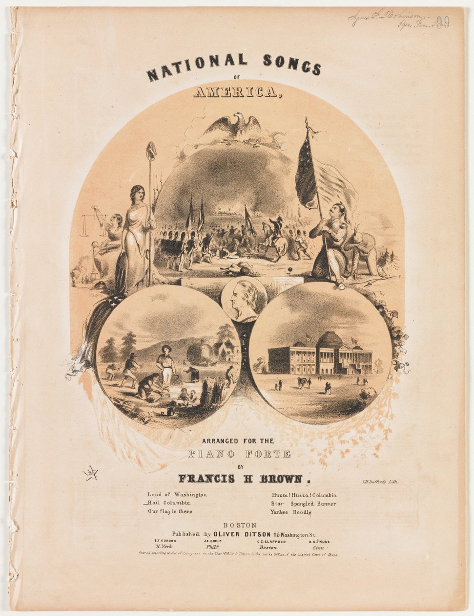 National Songs of America [Femsidig sång ark] av Winslow Homer
