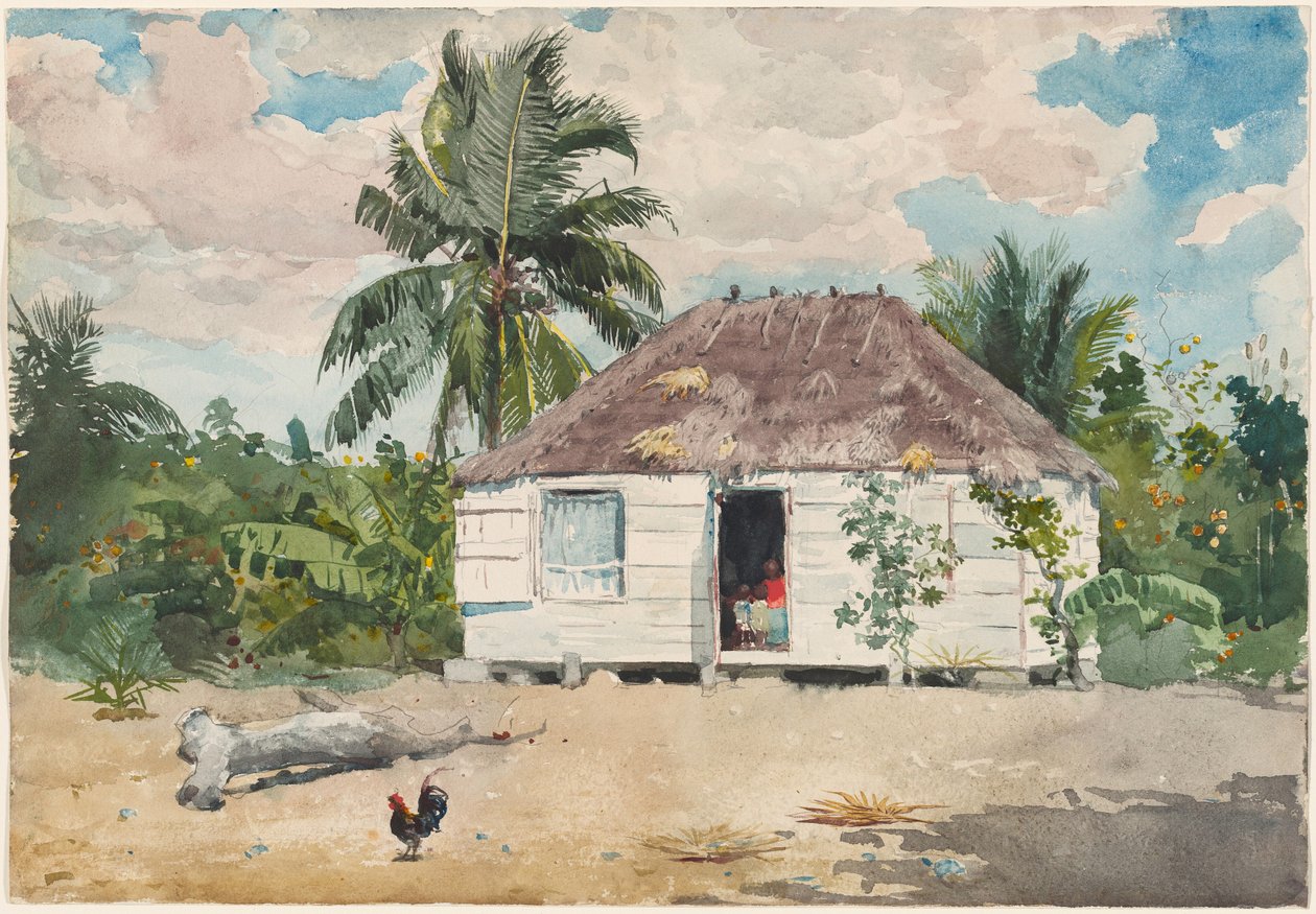 En traditionell hydda i Nassau av Winslow Homer