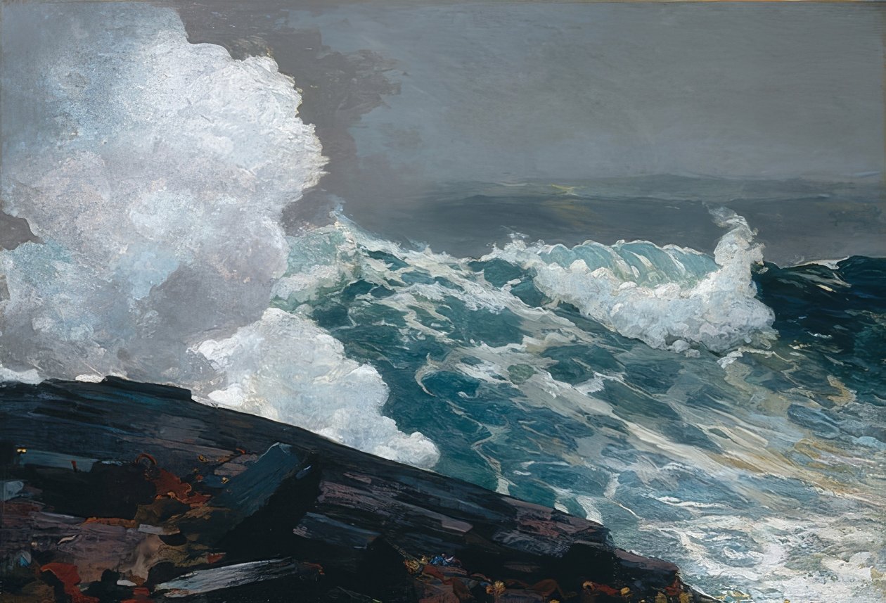 Nordostliga vindar. 1895, reviderad 1901 av Winslow Homer