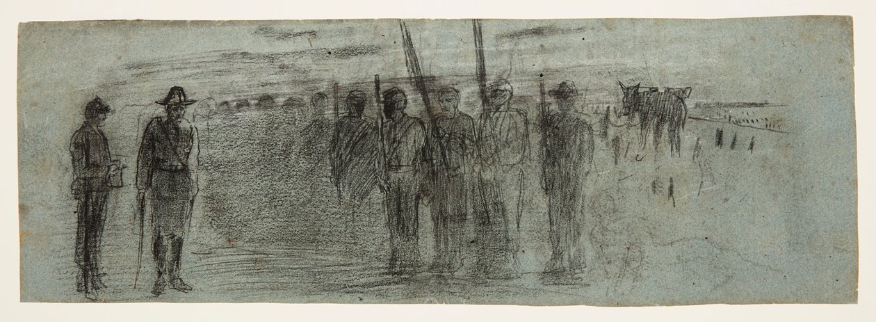 Officer och medhjälpare som inspekterar en skvadron av Winslow Homer
