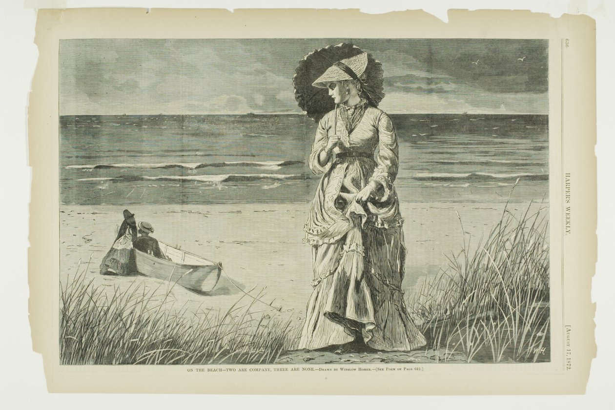 På stranden - Två är sällskap, tre är ingen av Winslow Homer