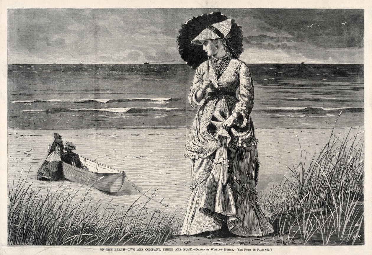 På stranden – Två är sällskap, tre är inget av Winslow Homer