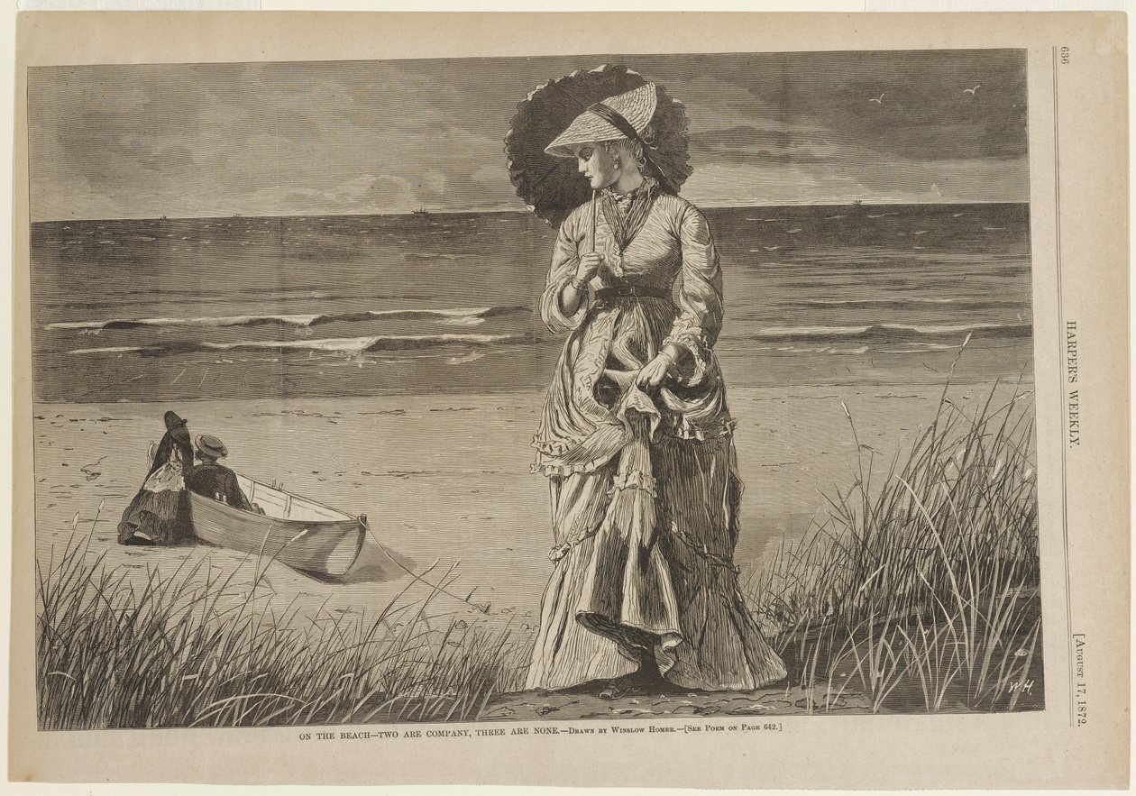 På stranden - Två är sällskap, tre är det inte av Winslow Homer