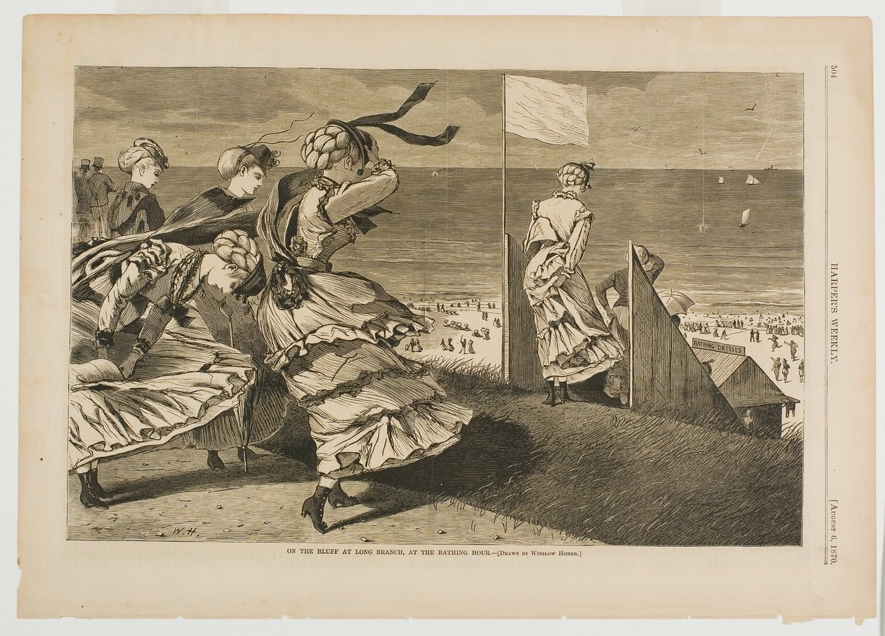 På klippan vid Long Branch, vid badtimmen av Winslow Homer