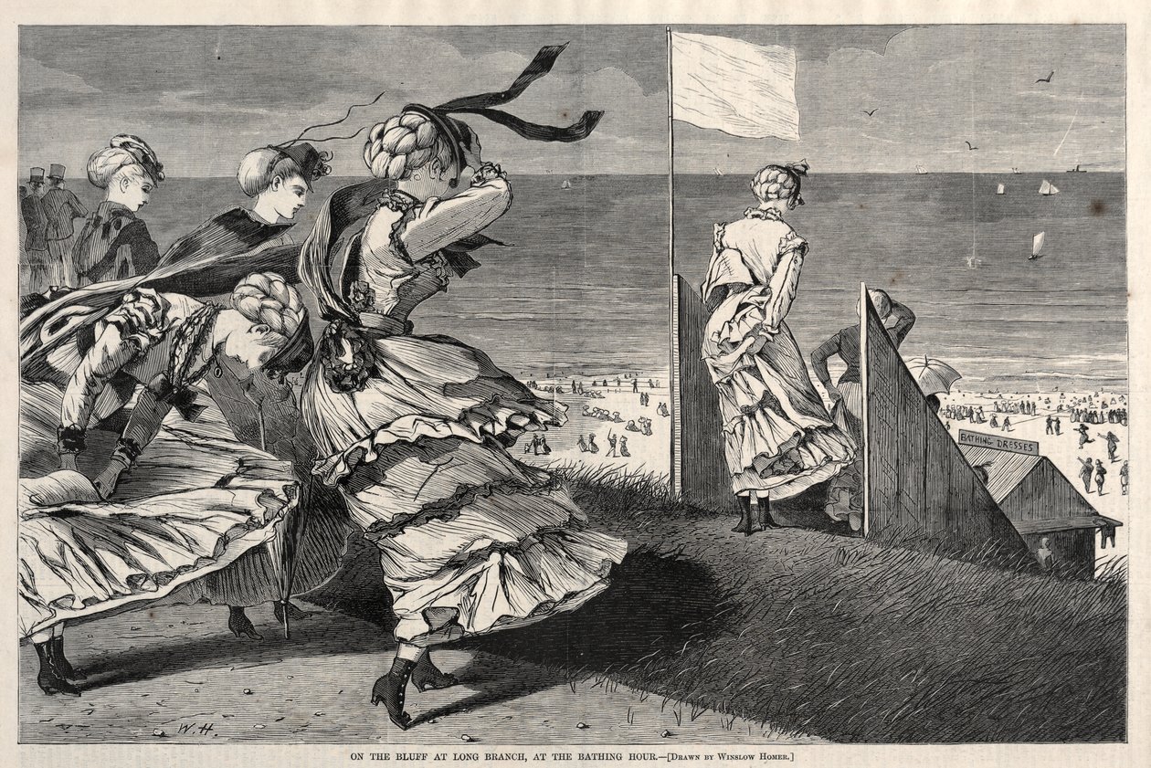 På klippan vid Long Branch, vid badtiden av Winslow Homer