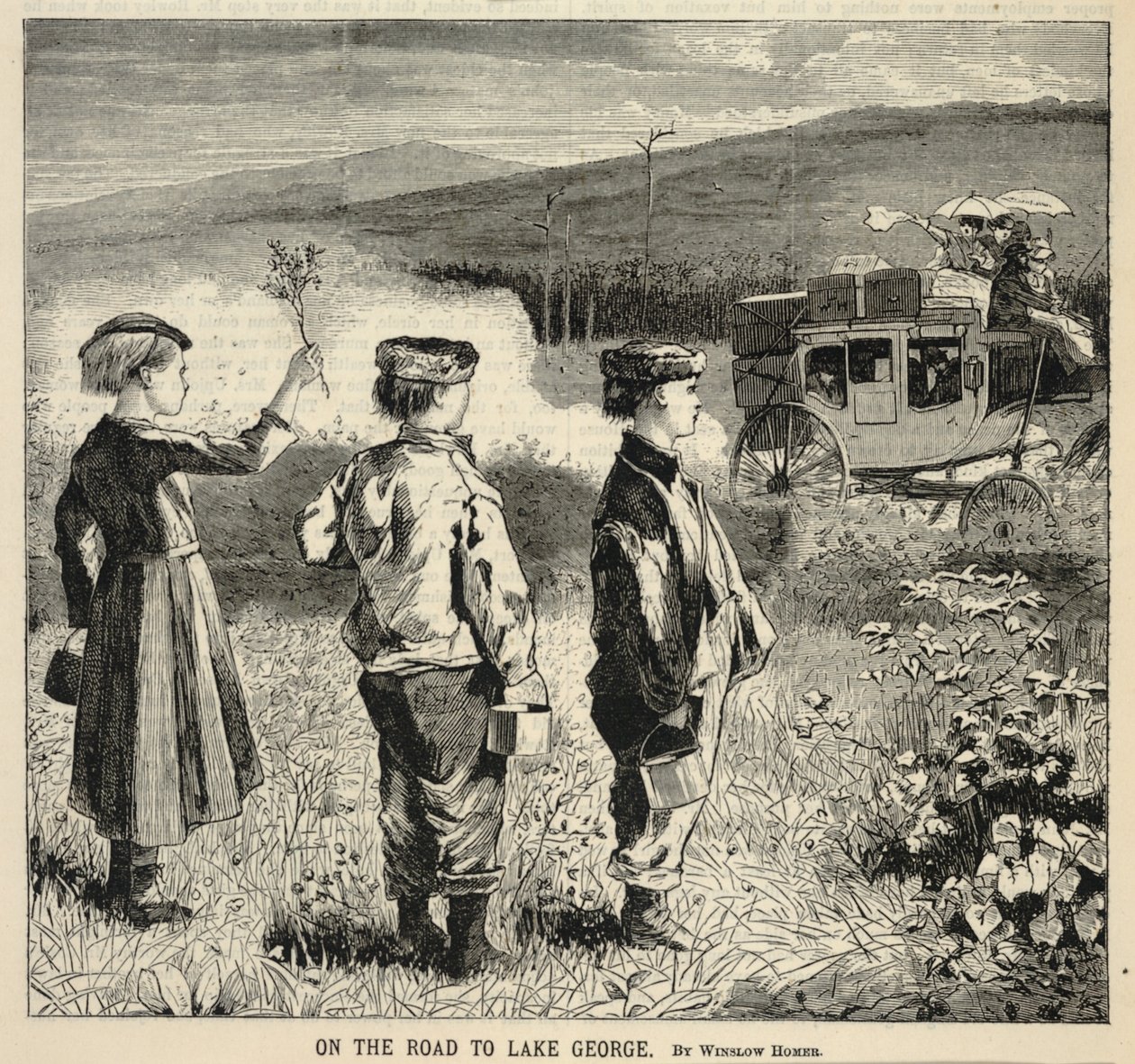 På väg till Lake George, ur Appletons’ Journal of Literature, Science, and Art, 24 juli 1869 av Winslow Homer