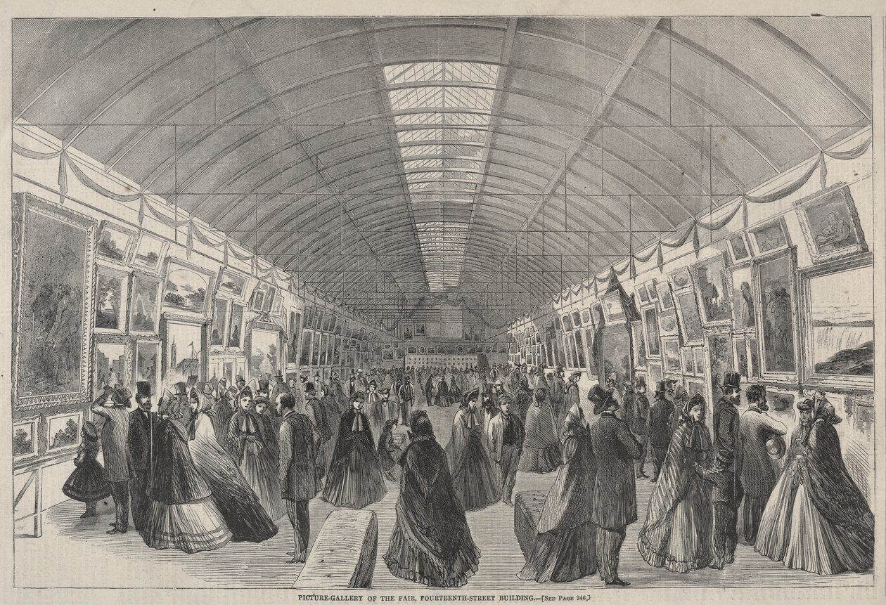 Bildgalleri av mässan, Fourteenth Street Building. av Winslow Homer