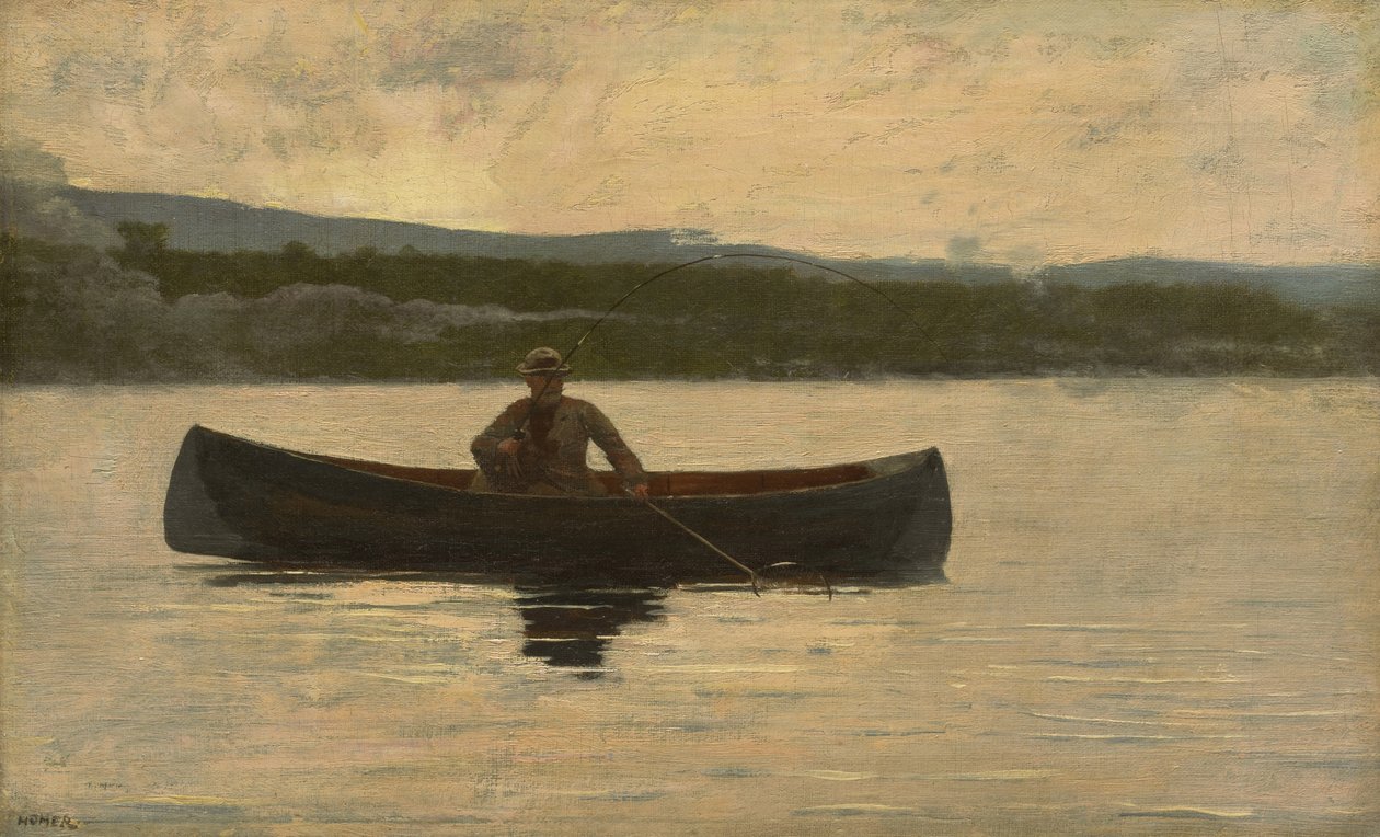 Playing a Fish, 1875, omarbetad på 1890-talet av Winslow Homer