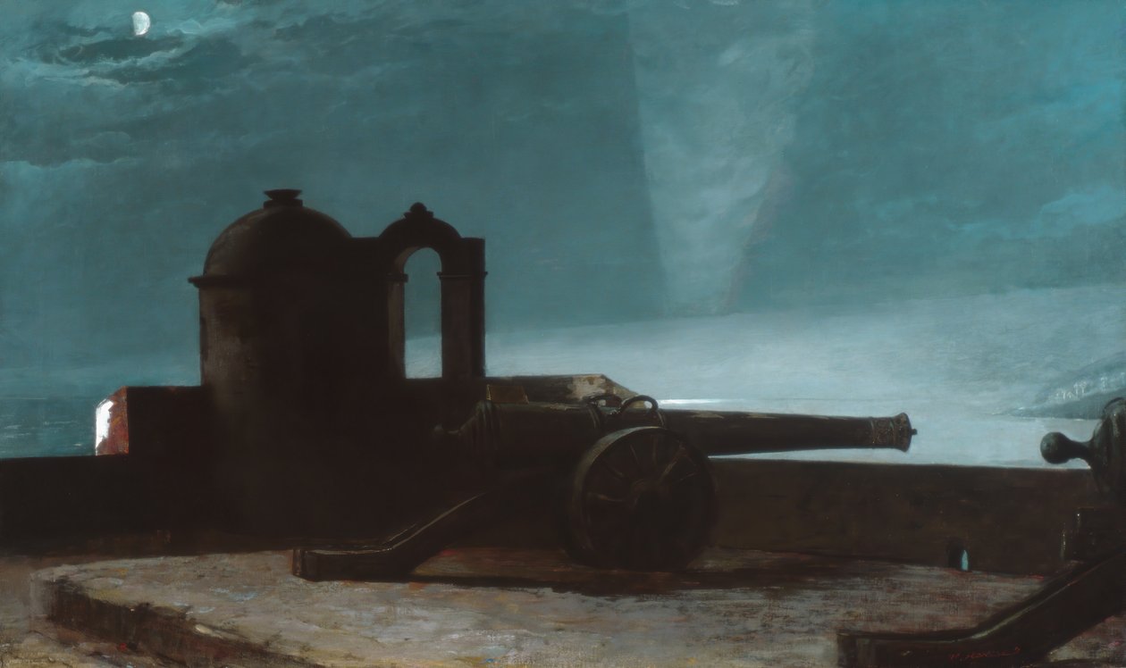 Sökljus på hamninloppet, Santiago de Cuba, 1901. av Winslow Homer