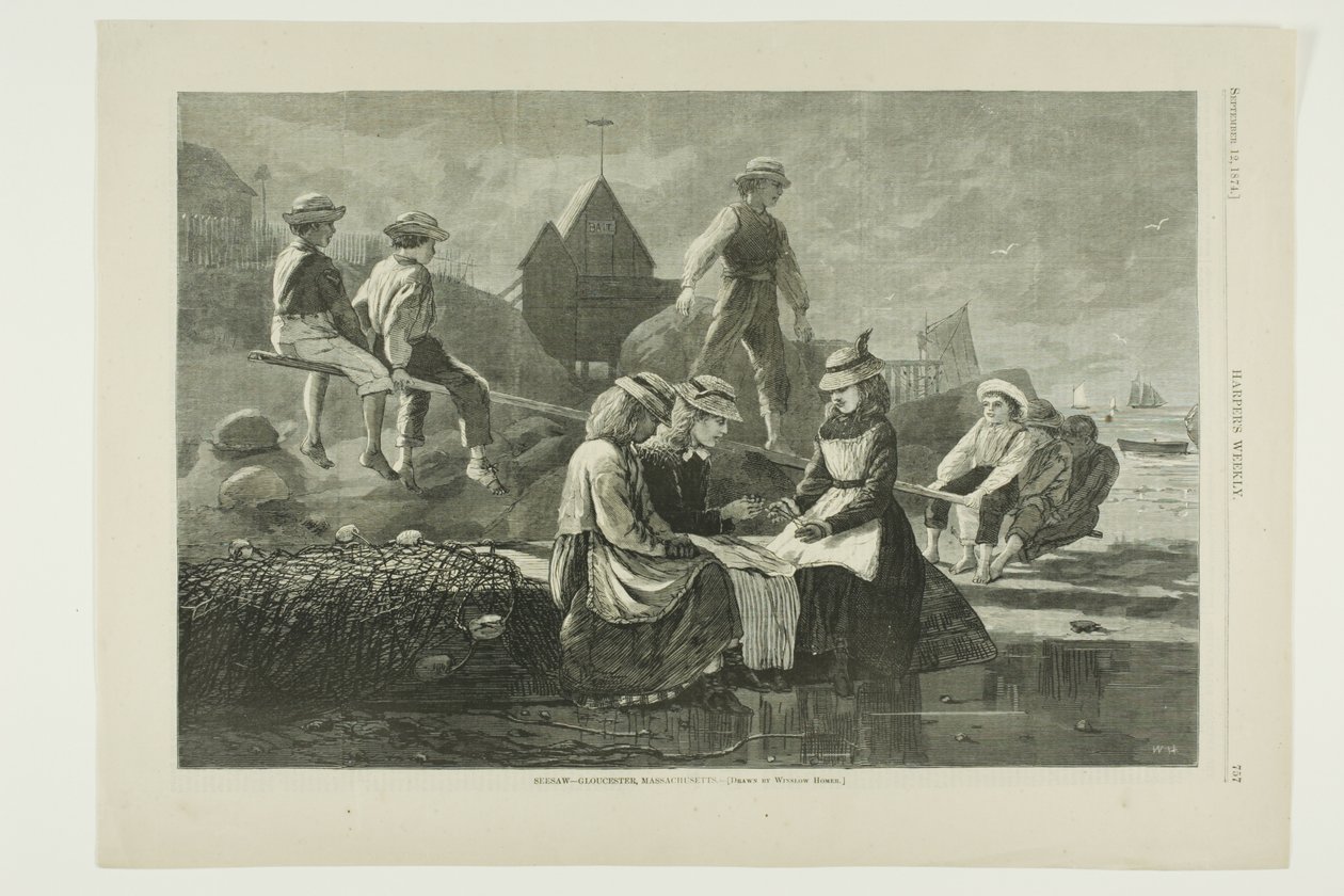 Seesaw-Gloucester, Massachusetts av Winslow Homer