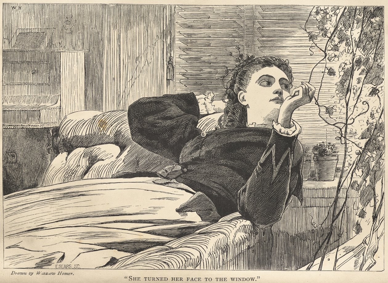 "Hon vände ansiktet mot fönstret" av Winslow Homer