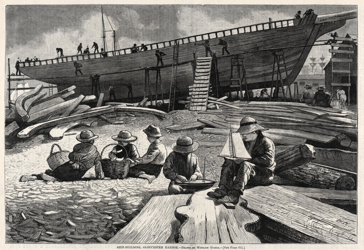 Skeppsbyggnad, Gloucester Harbor av Winslow Homer
