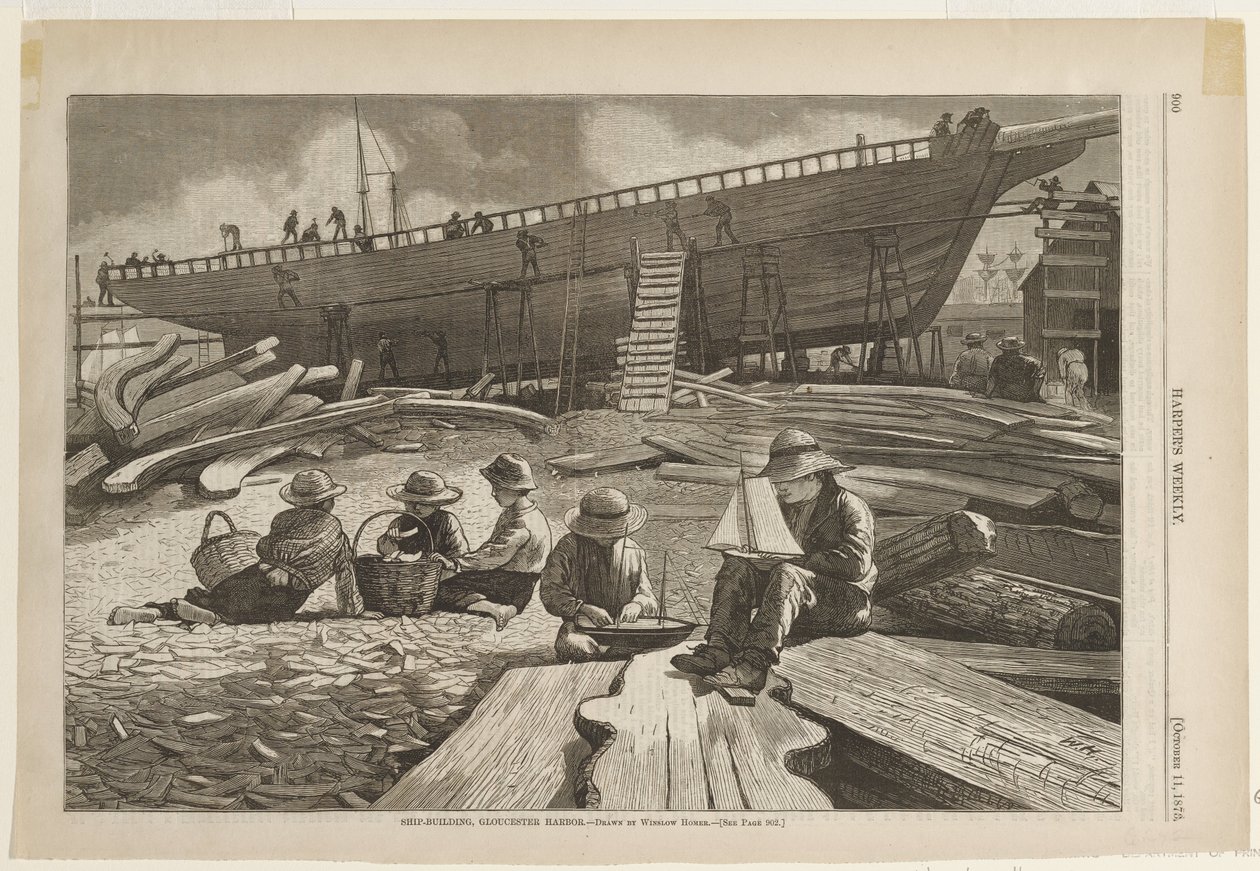 Skeppsbygge, Gloucesters hamn av Winslow Homer
