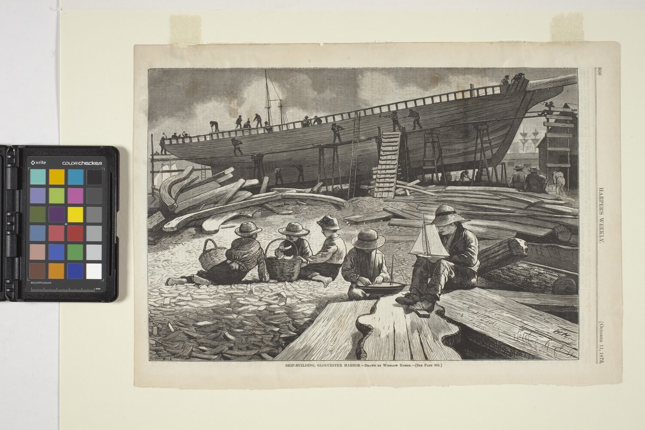 Fartygsbyggnad, Gloucester Harbor (bläck) av Winslow Homer