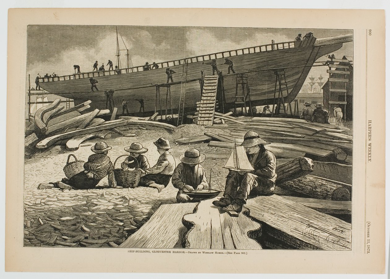 Fartygsbyggnad, Gloucester Harbor av Winslow Homer