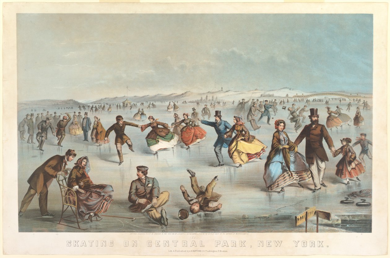 Skridskoåkning i Central Park, New York av Winslow Homer