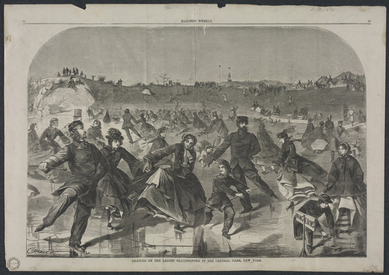 Skridskoåkning på Ladies Skating Pond i Central Park, New York, 1860. av Winslow Homer