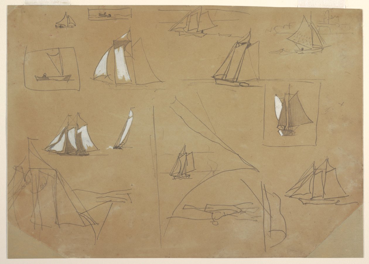 Skisser av segelbåtar av Winslow Homer