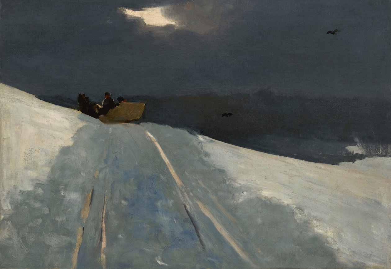 Slädefärd, ca 1890-95 av Winslow Homer