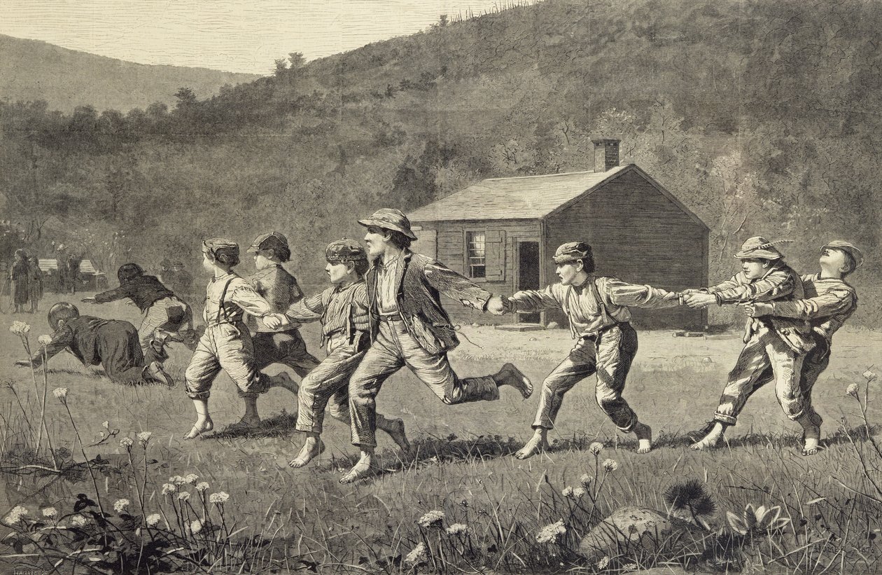 Snap the Whip (träsnitt) av Winslow Homer