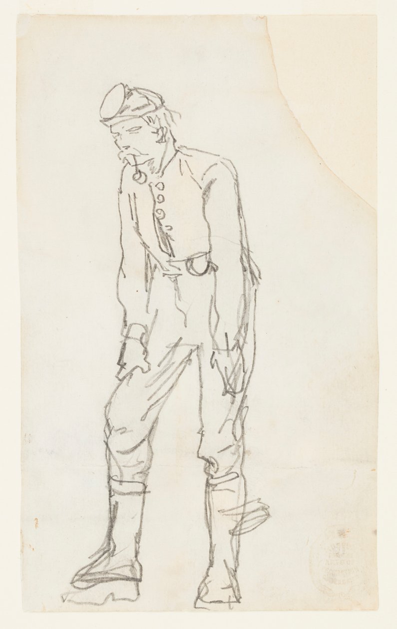 Soldat med rör i munnen av Winslow Homer