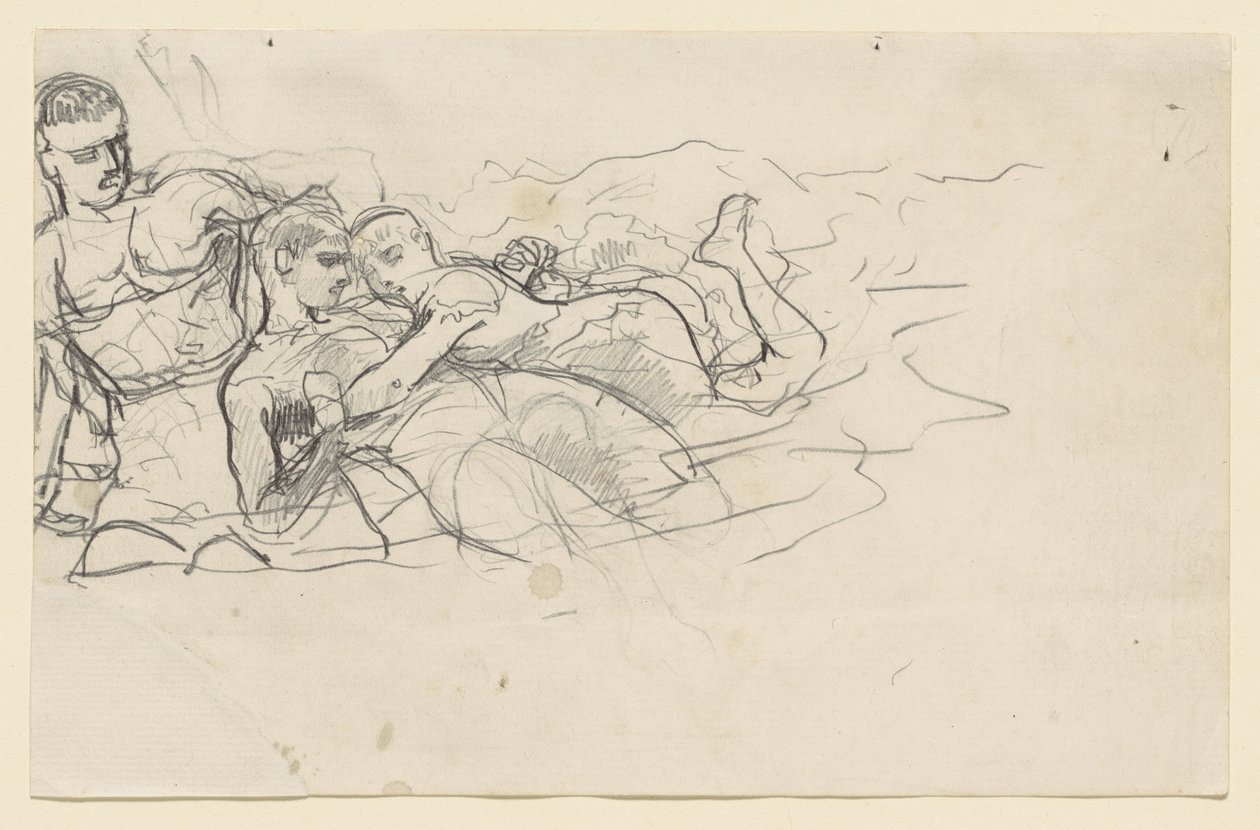Stående man som ser mot två drunknande gestalter (studie till Underström) av Winslow Homer