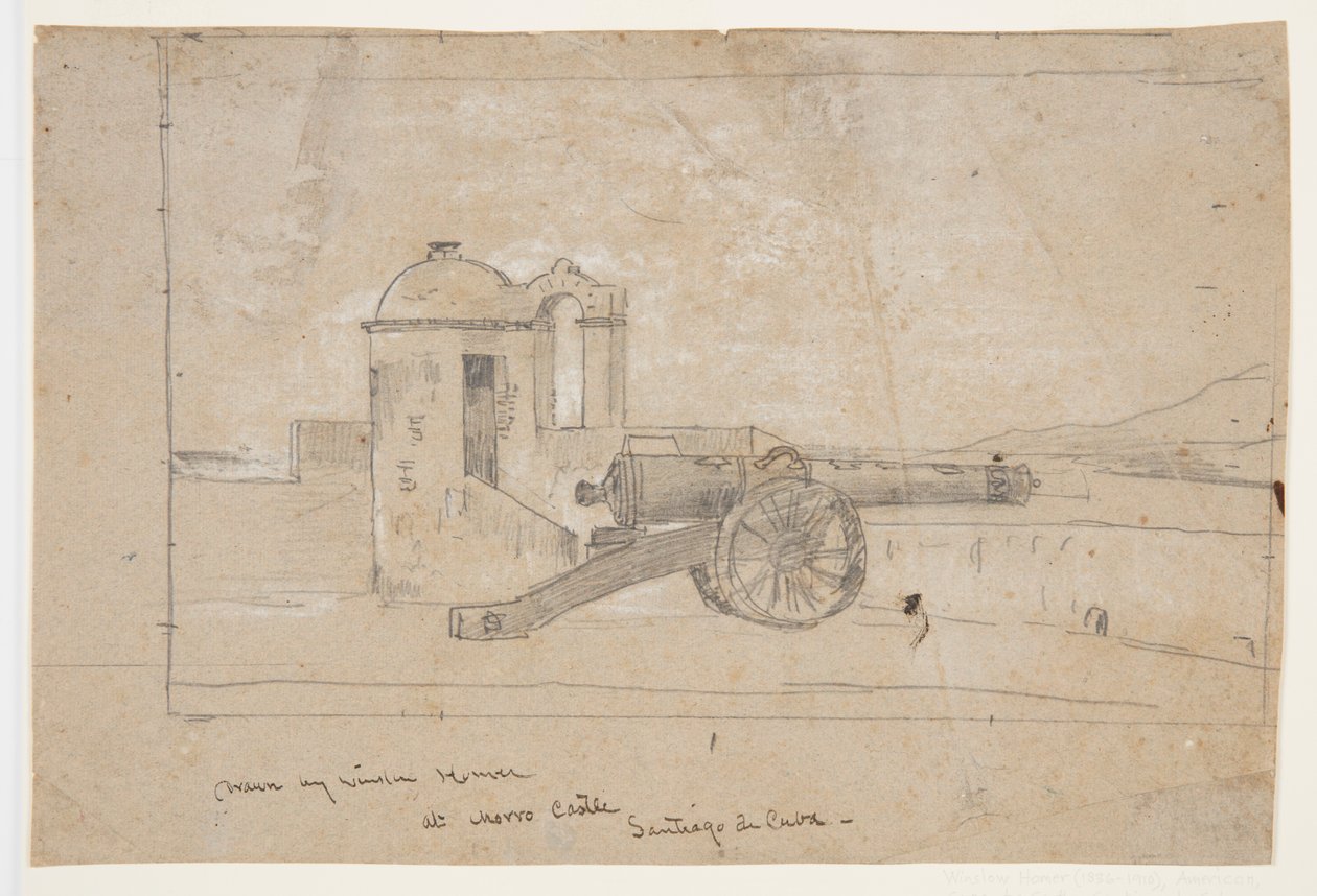 Studie för "Searchlight, Harbour Entrance, Santiago de Cuba" av Winslow Homer